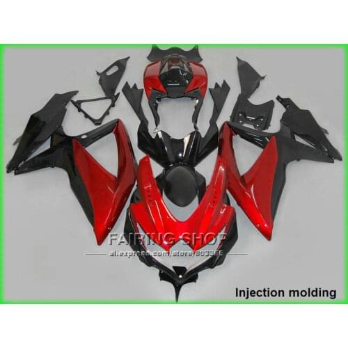 Hot sale fairing kit for suzuki gsxr 600 750 2008 2009 2010 wine red black injection fairings set gsxr750 08 09 10 nm28