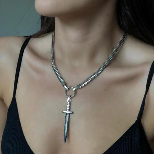 GULCE DERELI, SWORD CHARM CULT CHAIN NECKLACE, NECKLACE, GIFT BOX, GOLD/SILVER PLATED
