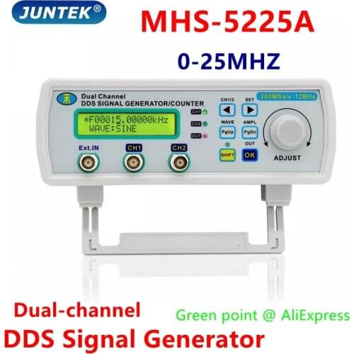 JUNTEK MHS5200A Digital Control Dual-channel 25MHZ Signal Generator DDS Function Signal Generator Arbitrary frequency meter
