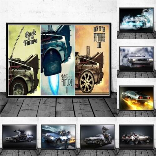 Back to the Future Movie Classic Cool Car Poster And Prints Wall Art Canvas Painting Vintage Pictures For Living Room Home Decor