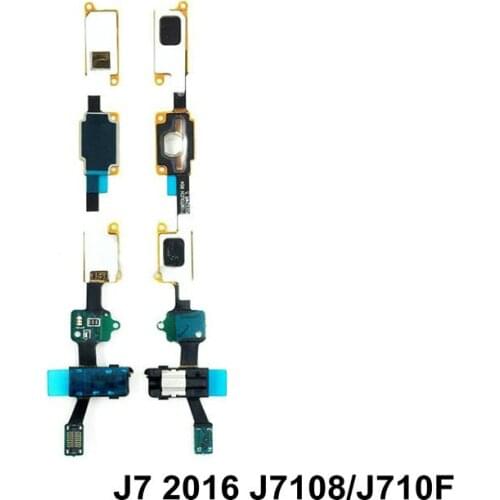 Home Button Return Key Sensor Audio Jack Flex For Samsung J7 2016 J7108 J710F / J7008 J700F/ J7 prime G610F / 2017 J727 J7SkyPro