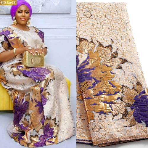 SJD LACE African Lace Fabric Embroidery Gilding Brocade Tissue Latest Design French Jacquard Mesh Lace Fabric For Wedding A2485