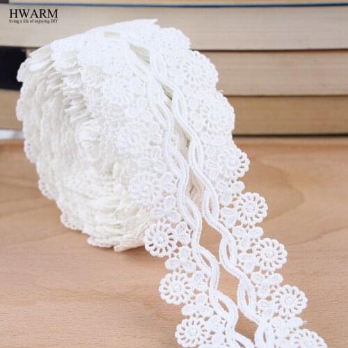 African lace fabric ribbon wedding decoration trim DIY 2yard Exquisite Water-soluble Embroidery Milk Silk Lace New White laces