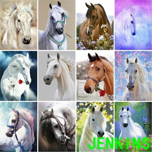 Horse Diamond Art 5D Diamond Painting Embroidery Animal Handmade Rhinestones Gift Home Decor Needlework Cross Stitch Jenkins