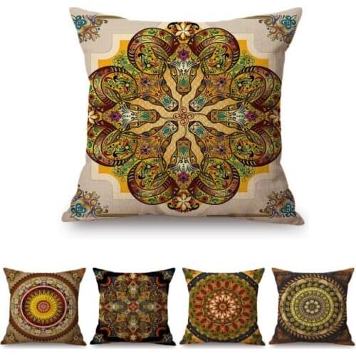 Fashion Mandala Animals Ivy Plants Leaf Modern Floral Sofa Cushion Cover Cotton Linen Home Cafe Bar Decor Art Throw Pillow Case