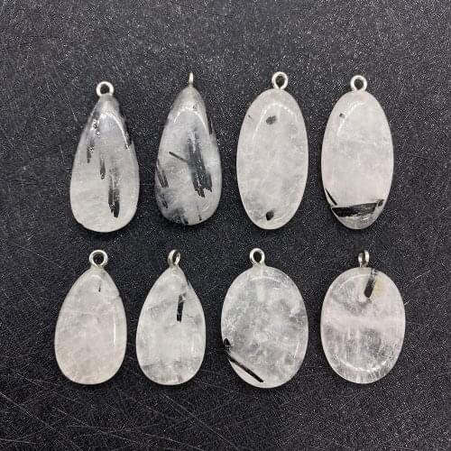 Natural Stone Pendant, Drop-shaped Egg-shaped Crystal Pendant, Necklace Pendant for DIY Handmade Fashion Jewelry Accessories