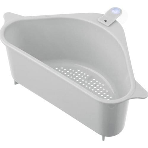 Portable Kitchen Triangular Sink Filter Strainer Drain Vegetable Fruit Drainer Basket Suction Cup Sponge Holder Storage Rack