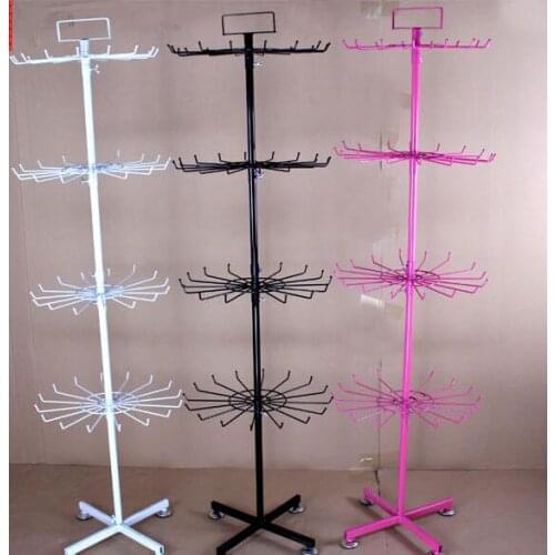 Following from the rack. Wrought iron socks display shelf. Jewelry shelves. The floor can rotate