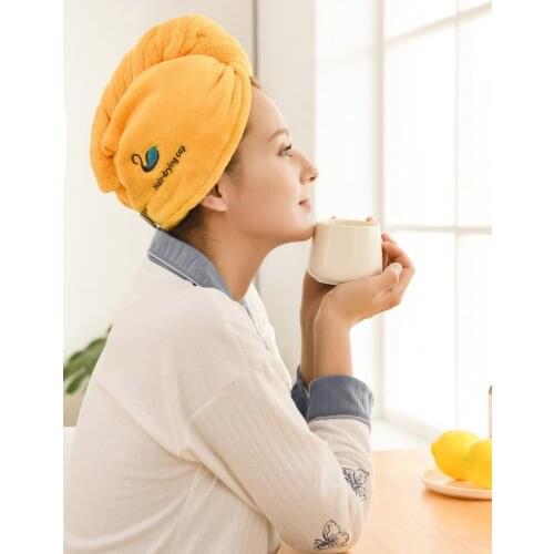 Long Hair Shower Cap Soft Head Towels Wrap for Woman Girls Coral Fleece Absorbent Quick-Drying Thickened Towel Household Bathing