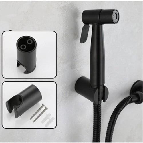 DANGA Black Portable Bidet Sprayer Stainless Steel Toilet Bidet faucet Bathroom Shattaf Valve Jet Set enema shower for ass