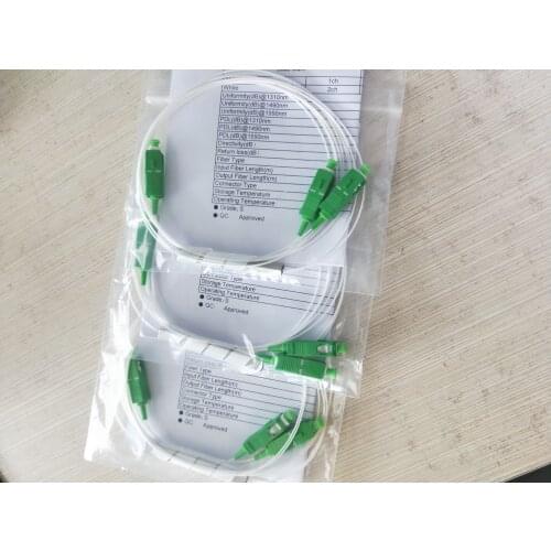 Connector Splitter Fiber-Optic-Plc Mini SC/UPC 1x2 Steel-Tube 10pcs/Lot Blockless 1--2