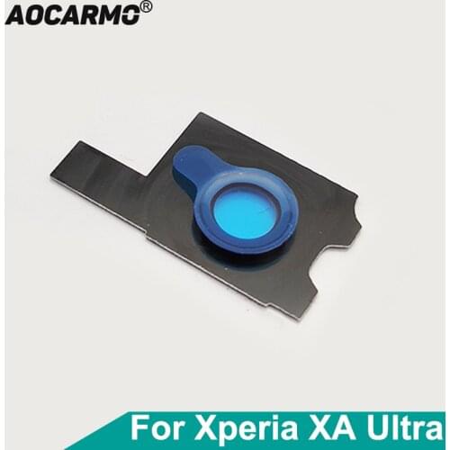 Aocarmo Back Rear Camera Lens Glass With Adhesive Sticker Ring Frame For Sony Xperia XA Ultra C6 XAU F3211 F3212 F3213 F3215/16