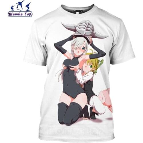 Anime Tshirt 3D Print The Seven Deadly Sins T Shirt Hip Hop Mens T-Shirts Ban Harajuku Man Funny Women Tees Tops Pullover E002