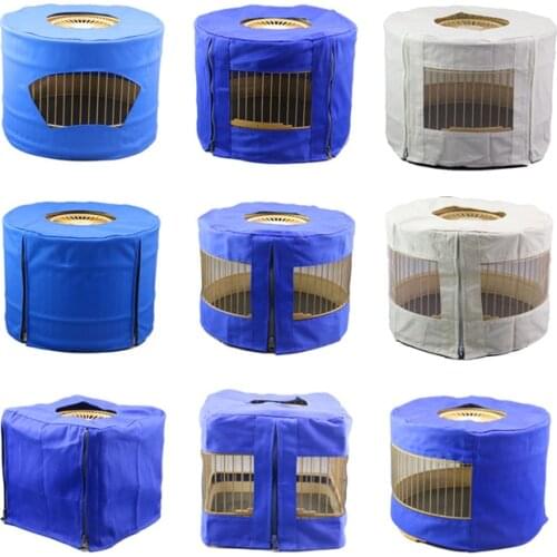 Solid Cage Splash Proof Cover Mesh Cloth Zipper Round Square Dustproof Anti Feather Powder Birdcage Cover Accessories ZA283