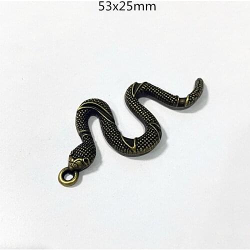 Zodiac Charms 3D Cute Snake Small Pendant Vintage Amulet Handmade Diy Women Earring Necklace Jewelry Makeing Accessories