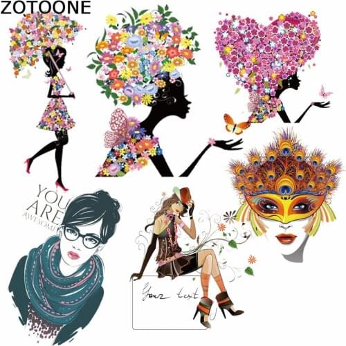 ZOTOON EBeauty cartoon Floweror Clothing T-shirt Dresses Bags DIY Decoration A-level Washable Stickers Heat Press Appliqued D
