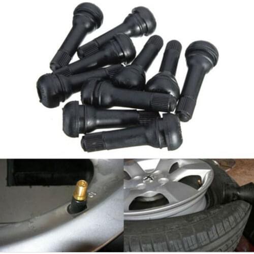 10 Pcs Auto Car Vehicle TR-414 Zinc Snap-In Tire Tyre Valve Caps Rubber