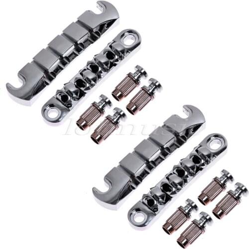 2sets Ultimate Bridge Tailpiece Set - Complete With Locking Saddle For Bass Guitar Replacement