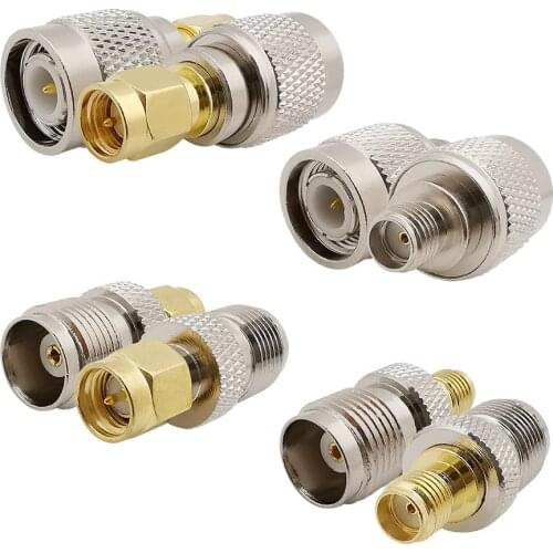 2Pcs SMA to TNC Plug Jack Adapter RF SMA Male/Female to TNC Male/Female Adapter RF Coax Coaxial Connector