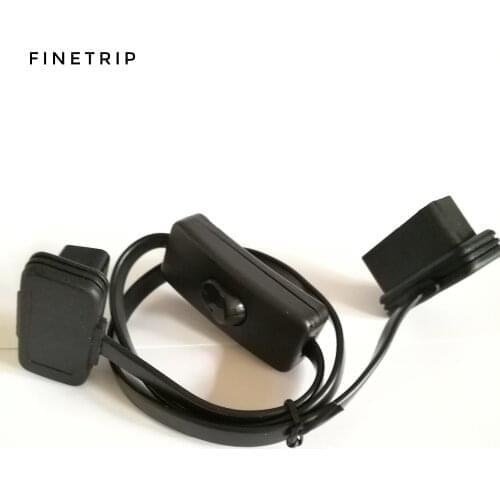 2020 cnpam FINETRIP 60cm/1m Male to Female Diagnostic Connector ELM327 OBD2 16Pin Extension Cable with Switch