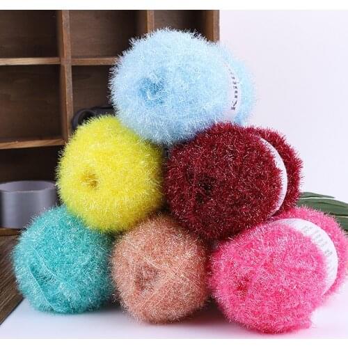 2020 Luxury Acrylic Yarn Bling Hand Knitting Yarn 100g/ball New Fashion Glass Yarn Thread for Crocheting Bag Clothing Supplier