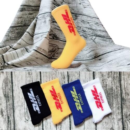 5 pairs ins trend letter Harajuku socks street pure cotton men and women sports socks couple mid-high socks