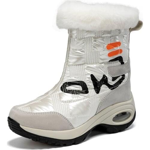 Brand Winter Women Snow Boots High Quality Warm Plush Womens Boots Mid-Calf Boots Women Platform Lace-up Waterproof Short Boot