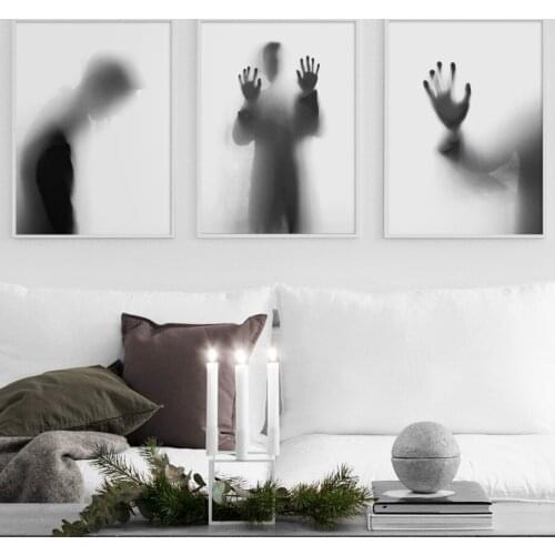 Black And White Horror Scared Boy Abstract Wall Art Canvas Painting Nordic Posters And Prints Wall Picture For Living Room Decor
