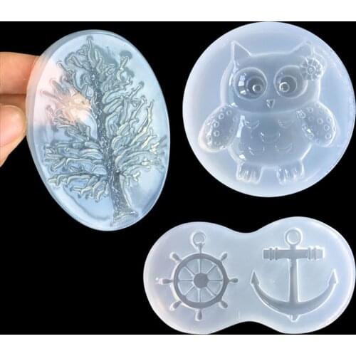 Tree owl anchor ship rudder Silicone Mold chocolate UV Resin Silicone Mould handmade DIY Jewelry Making epoxy resin molds craft