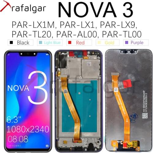 Trafalgar Display For Huawei Nova 3 LCD Display PAR-LX1 Digitizer Touch Screen For Huawei Nova 3 Display With Frame Replacement