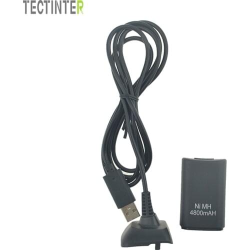 For Xbox 360 Controller 4800mAh Battery Pack Charger Cable Wired Gamepads Battery Pack for Xbox360 Bateria Replacement