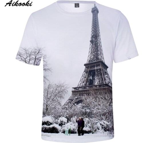 Men/Women Tshirt France Paris Eiffel Tower Night Brand Designer 3D Eiffel Tower T-shirt Fashion Boy/Girls Streetwear Kids Tees