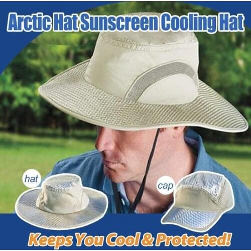 Hot Selling Arctic Cap Cooling Ice Cap Sunscreen Hydro Cooling Bucket Hat Arctic Hat with UV Protection Keeps you Cool Protected