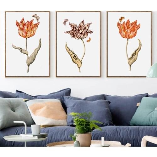 07G Retro Style Pastoral Flower A4 A3 Canvas Art Painting Print Poster Portrait Picture Wall Living Room Home Decoration Mural