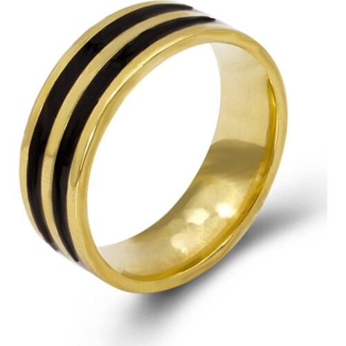 Newest Two Black Stripe Stainless Steel Rings Woman And Men Width 8mm Unisex Boho Statement Vintage Rings Gothic Jewelry Women