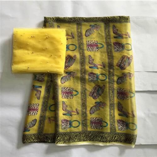 LX!5+2yards High quality African 100% silk chiffon lace fabric ,for ladies dress soft and comfortable printed silk fabric!F32413