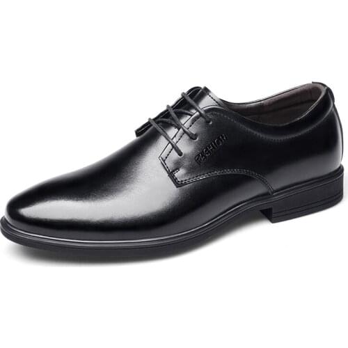 Man Elevator Shoes Leather Brogue Shoes Black Men Casual Oxfords Men Sneakers Comfortable Daily Shoes