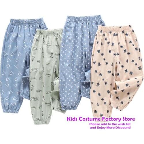 New Kids Boys Girls Anti Mosquito Pants Summer Infant Air Conditioning Trousers Lantern Pants Childrens Baby Casual Trousers