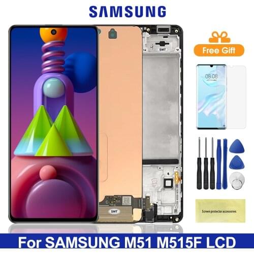 Original Lcd For SAMSUNG Galaxy M51 M515 LCD Display Touch Screen Digitizer Assembly Parts For Samsung SM-M515F SM-M515F/DS LCD