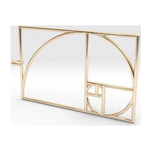 Drop shipping Fibonacci Golden ratio pendant necklace for women geometry hollow jewelry