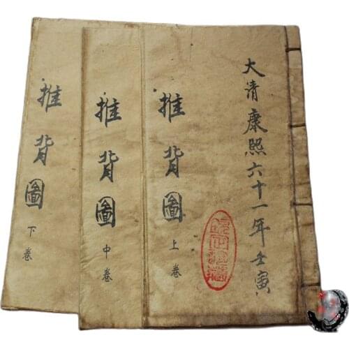 Manuscript of ancient books, props, thread binding, old medical books, back pushing pictures, manuscript