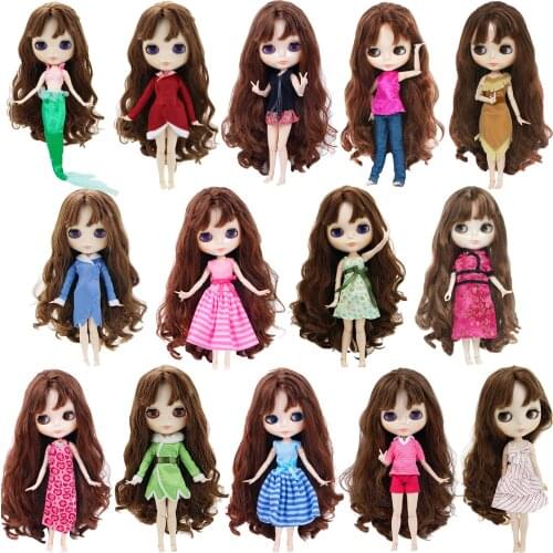 Random pick 1 pcs Lovely Daily Outfits Mix Style Mini Dress Skirt Clothes for Blythe Doll House Accessories Girl House Toys