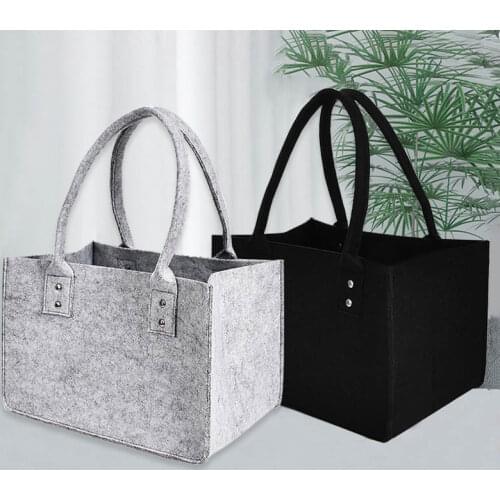 Felt Storage Bag Foldable Shopping Handbag Large Capacity Tote Bags Cosmetic Organizer Laundry Sundries Storage Pouches