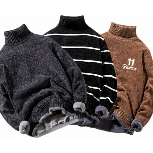 Warm sweater mens high neck bottoming shirt 2020 winter new youth winter clothes men plus velvet thick sweater casual cozy top