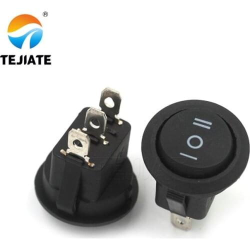 5PCS Ship Type Power Switch Boat Shaped Round Rocker Switch 2/3/4 Feet Red/Green/White/Black Press button 6A 250V Cat eye