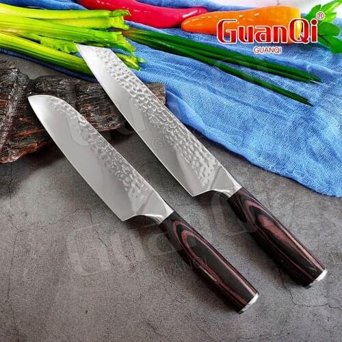 Wood Handle Forged Steel Kitchen Knives Japanese Chef Knife Cleaver Slicing Knife Santoku Knife Fish Filleting Sashimi Knife