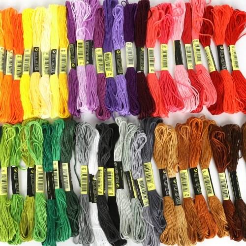 One label Multicolor 8 Pcs Similar DMC Thread Cross Stitch Cotton Sewing Skeins Embroidery Thread Floss Kit DIY Sewing Tools