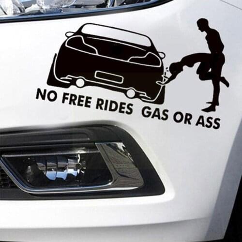 No Free Rides Gas or Ass Funny Car Sticker Personalized Windshield Cars Waterproof Decoration Accessories Decals High-quali C3D2