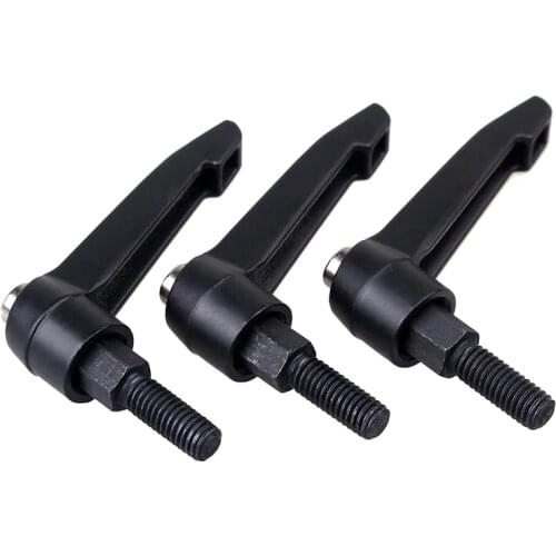1Pc Black M12 M16 Male Threaded Bolt Clamping Lever Machinery Adjustable Handle Locking External Knob Metalworking L Type