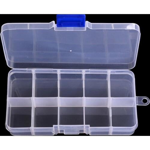 1Pc Plastic Clear Fishing track Box with 10 Compartments convenient Fishing Lure Hook Tool Case fishing Tackle Accessories Boxes